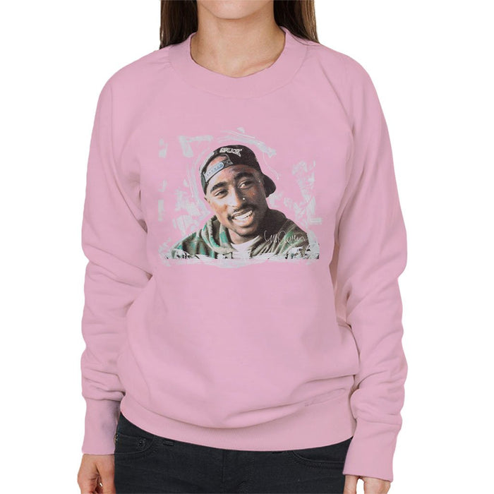 Sidney Maurer Original Portrait Of Tupac Shakur Womens Sweatshirt - Small / Light Pink - Womens Sweatshirt