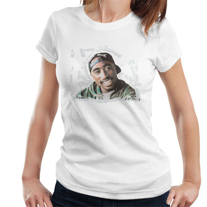 Sidney Maurer Original Portrait Of Tupac Shakur Womens T-Shirt - Womens T-Shirt