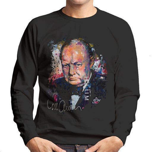 Sidney Maurer Original Portrait Of Winston Churchill Mens Sweatshirt - Mens Sweatshirt