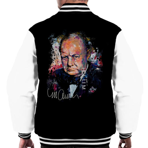 Sidney Maurer Original Portrait Of Winston Churchill Mens Varsity Jacket - Mens Varsity Jacket