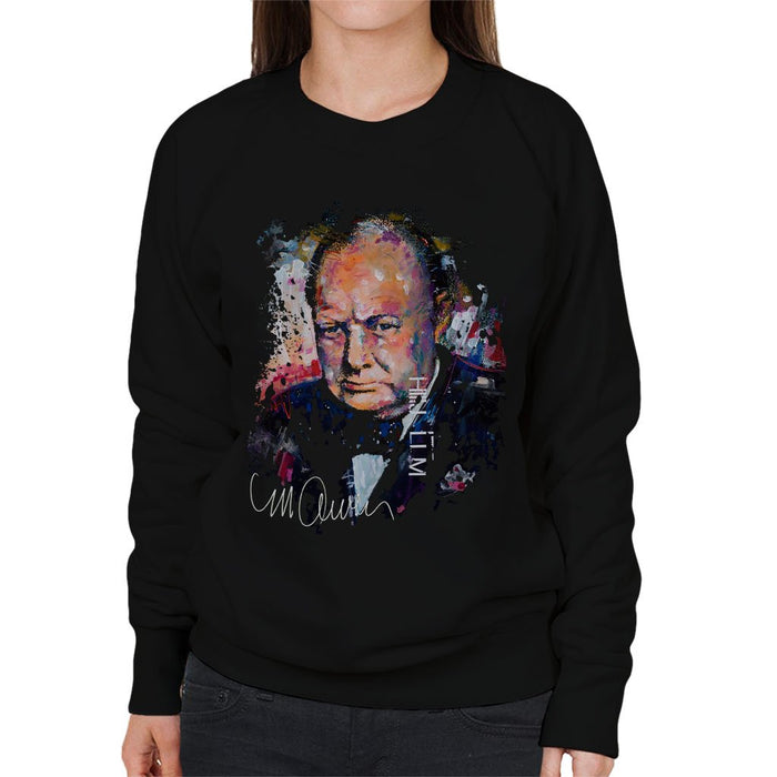 Sidney Maurer Original Portrait Of Winston Churchill Womens Sweatshirt - Womens Sweatshirt