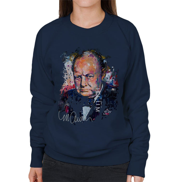 Sidney Maurer Original Portrait Of Winston Churchill Womens Sweatshirt - Womens Sweatshirt