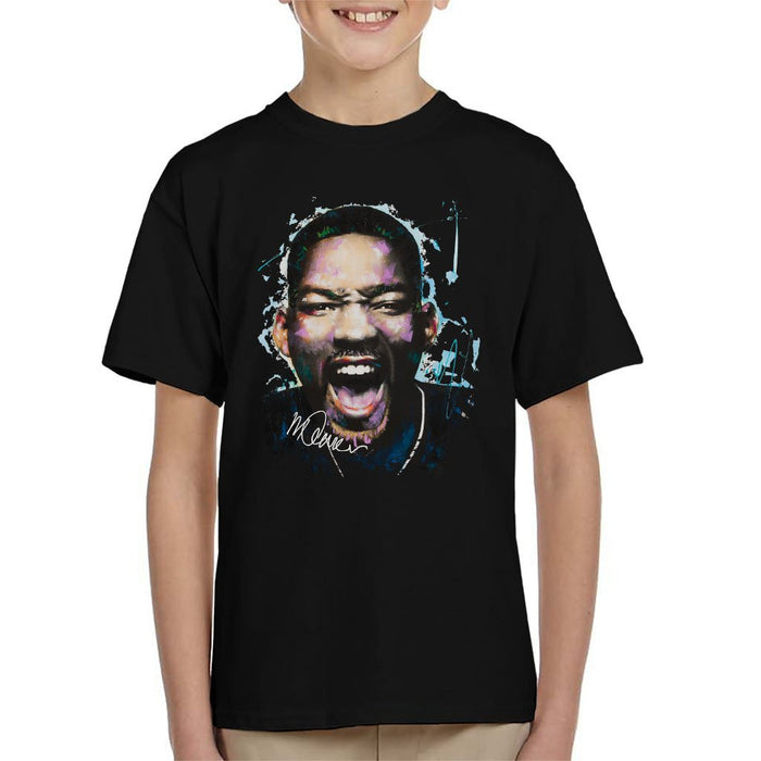 Sidney Maurer Original Portrait Of Will Smith Kids T-Shirt - Kids Boys T-Shirt