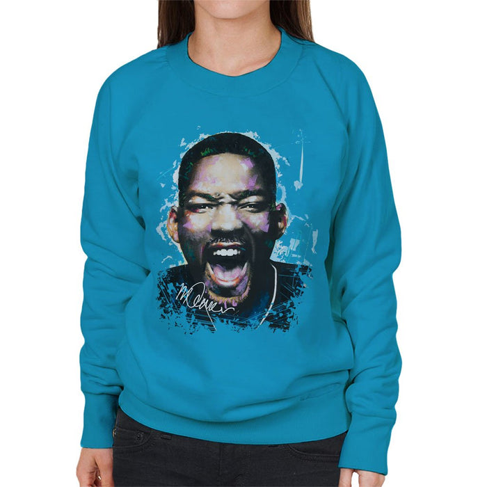 Sidney Maurer Original Portrait Of Will Smith Womens Sweatshirt - Womens Sweatshirt