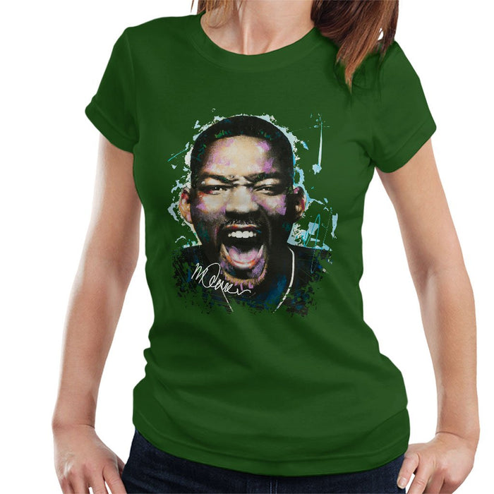 Sidney Maurer Original Portrait Of Will Smith Womens T-Shirt - Womens T-Shirt