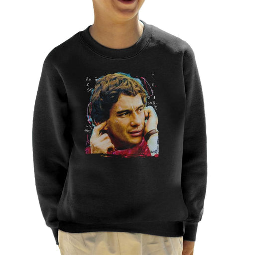 Sidney Maurer Original Portrait Of Ayrton Senna McLaren 1991 Kids Sweatshirt - Kids Boys Sweatshirt
