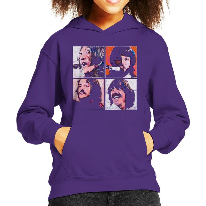 Sidney Maurer Original Portrait Of The Beatles Let It Be Kids Hooded Sweatshirt - Kids Boys Hooded Sweatshirt