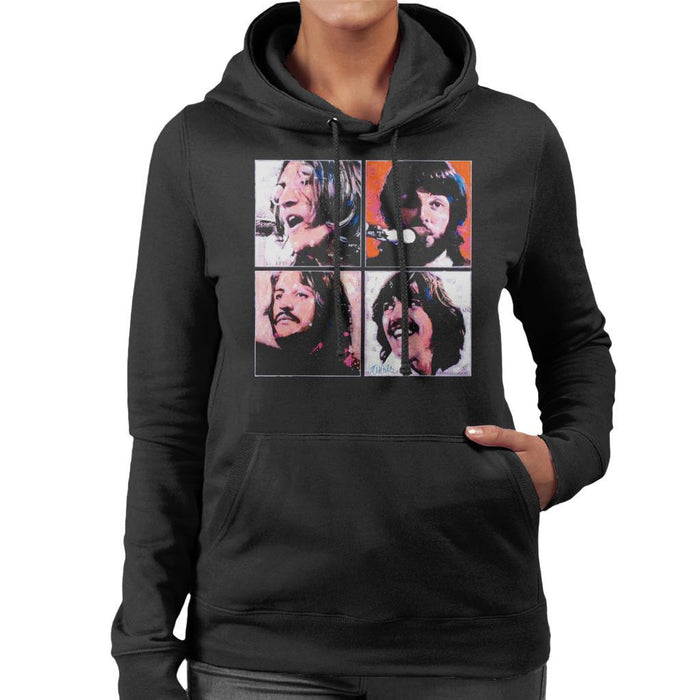 Sidney Maurer Original Portrait Of The Beatles Let It Be Womens Hooded Sweatshirt - Womens Hooded Sweatshirt