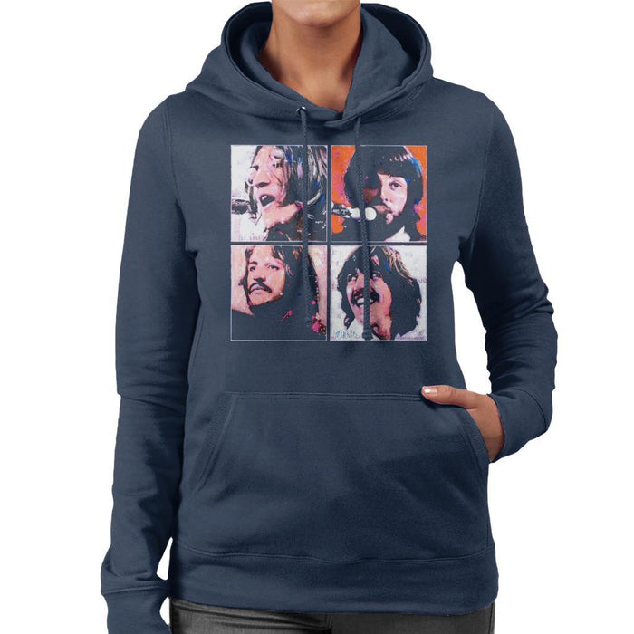 Sidney Maurer Original Portrait Of The Beatles Let It Be Womens Hooded Sweatshirt - Womens Hooded Sweatshirt