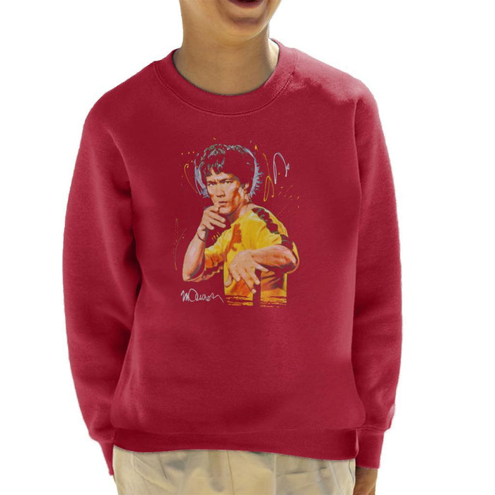 Sidney Maurer Original Portrait Of Bruce Lee Game Of Death Kids Sweatshirt - Kids Boys Sweatshirt