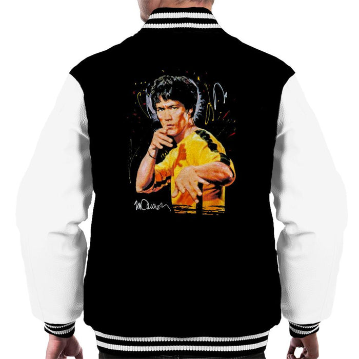 Sidney Maurer Original Portrait Of Bruce Lee Game Of Death Mens Varsity Jacket - Mens Varsity Jacket