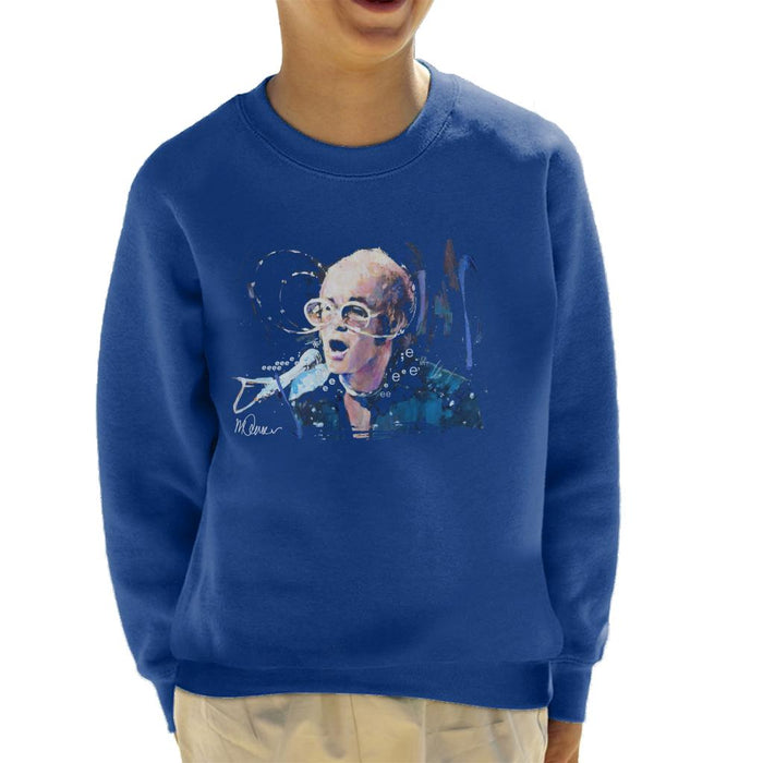 Sidney Maurer Original Portrait Of Elton John May Sunglasses Kid's Sweatshirt