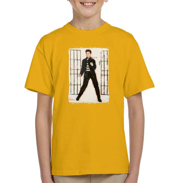 Sidney Maurer Original Portrait Of Elvis Presley Jailhouse Rock Kids T-Shirt - Kids Boys T-Shirt