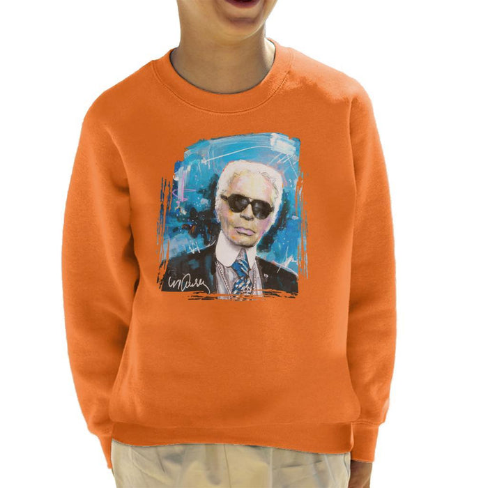 Sidney Maurer Original Portrait Of Karl Lagerfeld Kids Sweatshirt - Kids Boys Sweatshirt