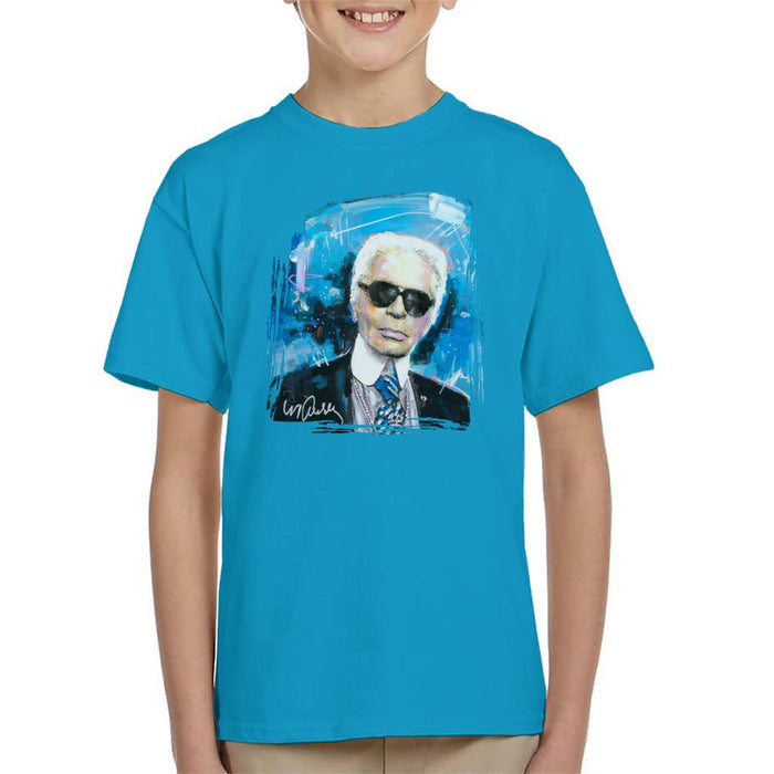 Sidney Maurer Original Portrait Of Karl Lagerfeld Kids T-Shirt - Kids Boys T-Shirt