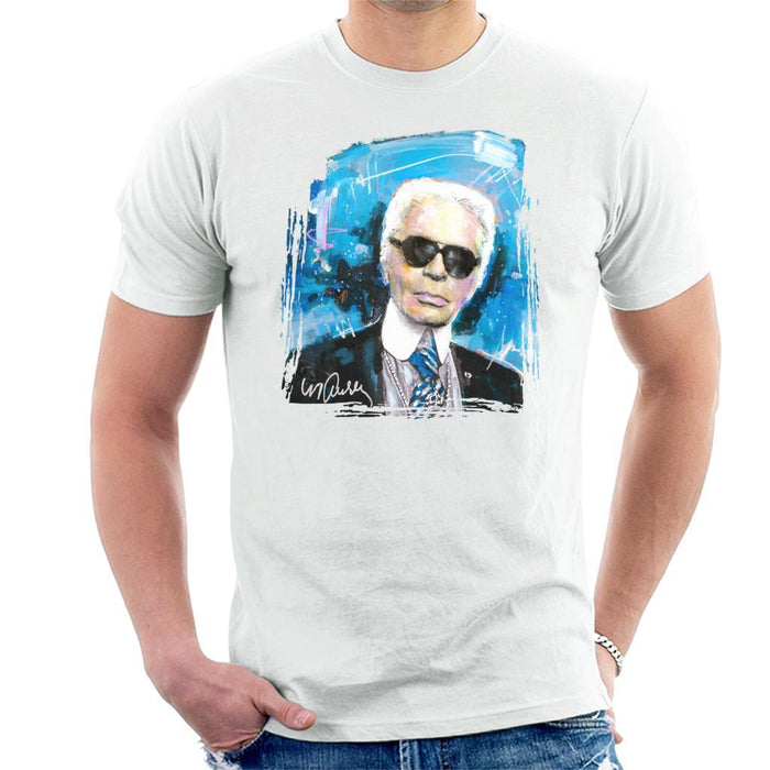 Sidney Maurer Original Portrait Of Karl Lagerfeld Mens T-Shirt - Mens T-Shirt
