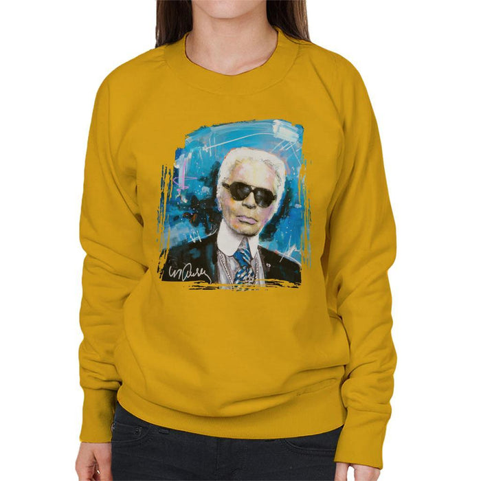 Sidney Maurer Original Portrait Of Karl Lagerfeld Womens Sweatshirt - Womens Sweatshirt