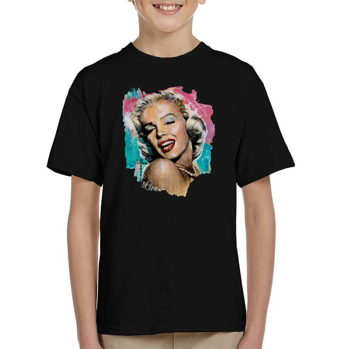 Sidney Maurer Original Portrait Of Marilyn Monroe Lipstick Kids T-Shirt - Kids Boys T-Shirt