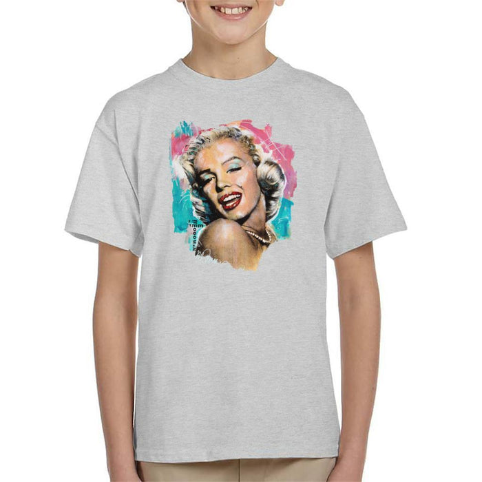 Sidney Maurer Original Portrait Of Marilyn Monroe Lipstick Kids T-Shirt - Kids Boys T-Shirt