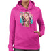 Sidney Maurer Original Portrait Of Marilyn Monroe Lipstick Womens Hooded Sweatshirt - Small / Hot Pink - Womens Hooded Sweatshirt