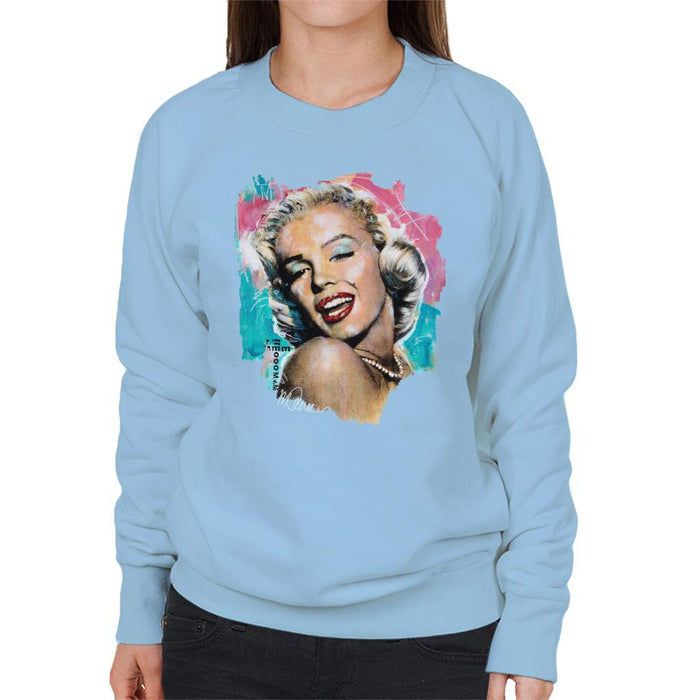 Sidney Maurer Original Portrait Of Marilyn Monroe Lipstick Womens Sweatshirt - Womens Sweatshirt