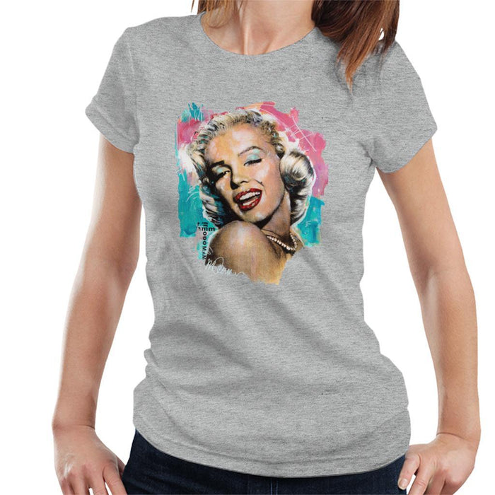Sidney Maurer Original Portrait Of Marilyn Monroe Lipstick Womens T-Shirt - Womens T-Shirt