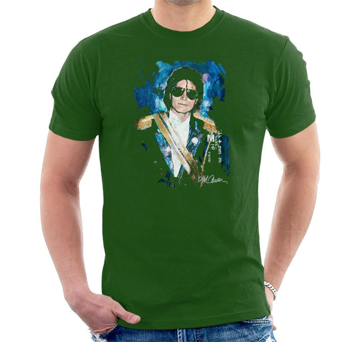 Sidney Maurer Original Portrait Of Michael Jackson 1984 Grammys Mens T-Shirt - Small / Bottle Green - Mens T-Shirt