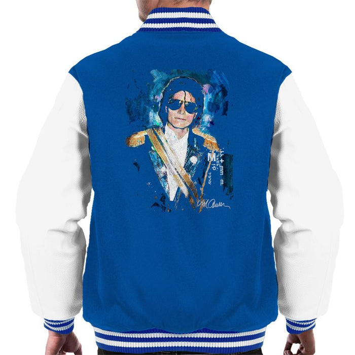 Sidney Maurer Original Portrait Of Michael Jackson 1984 Grammys Mens Varsity Jacket - Small / Royal/White - Mens Varsity Jacket