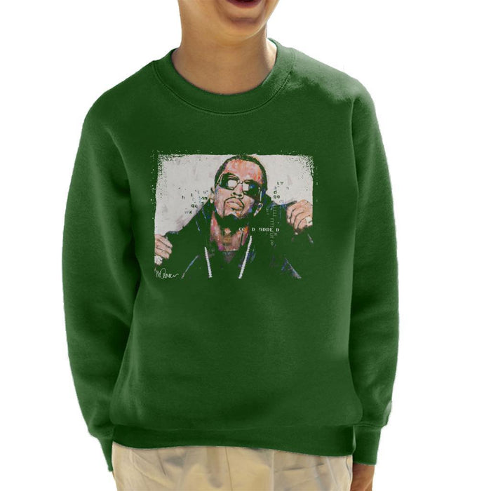 Sidney Maurer Original Portrait Of P Diddy Kids Sweatshirt - X-Small (3-4 yrs) / Bottle Green - Kids Boys Sweatshirt
