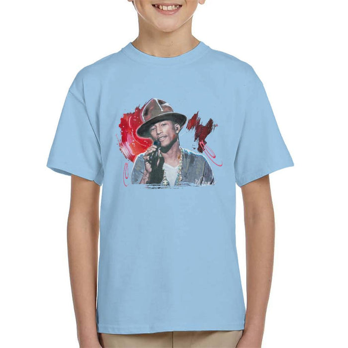 Sidney Maurer Original Portrait Of Pharrel Williams Live Kids T-Shirt - Kids Boys T-Shirt