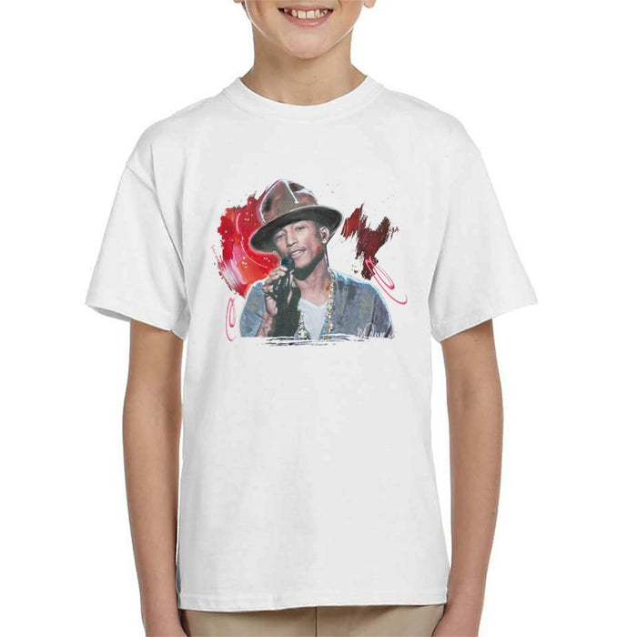Sidney Maurer Original Portrait Of Pharrel Williams Live Kids T-Shirt - Kids Boys T-Shirt