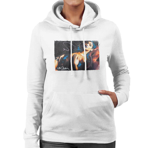 Sidney Maurer Original Portrait Of Rihanna White Womens Hooded Sweatshirt - Womens Hooded Sweatshirt
