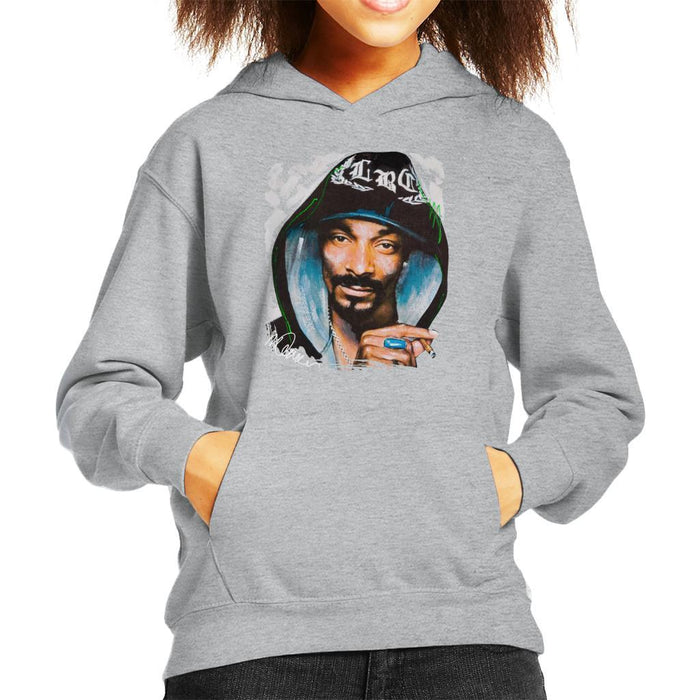 Sidney Maurer Original Portrait Of Snoop Dogg Smoking Kids Hooded Sweatshirt - Kids Boys Hooded Sweatshirt