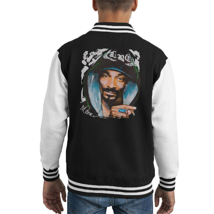 Sidney Maurer Original Portrait Of Snoop Dogg Smoking Kids Varsity Jacket - Kids Boys Varsity Jacket