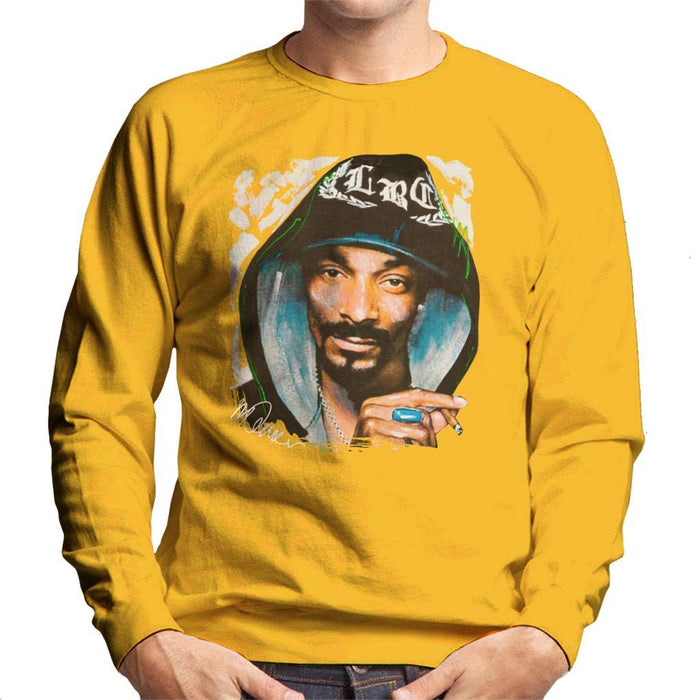 Sidney Maurer Original Portrait Of Snoop Dogg Smoking Mens Sweatshirt - Small / Gold - Mens Sweatshirt