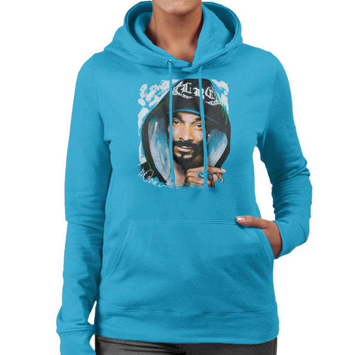 Sidney Maurer Original Portrait Of Snoop Dogg Smoking Womens Hooded Sweatshirt - Womens Hooded Sweatshirt