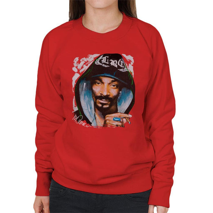 Sidney Maurer Original Portrait Of Snoop Dogg Smoking Womens Sweatshirt - Womens Sweatshirt