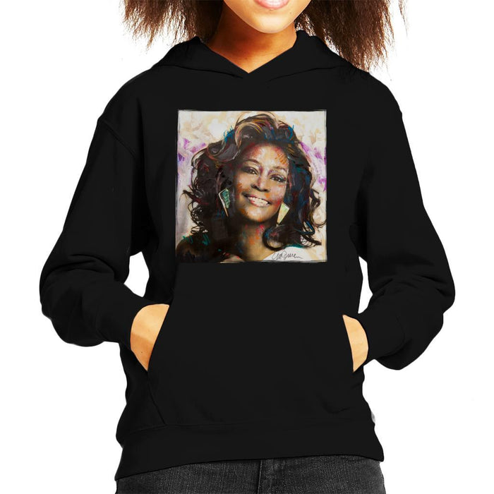 Sidney Maurer Original Portrait Of Whitney Houston Triangle Earrings Kids Hooded Sweatshirt - Kids Boys Hooded Sweatshirt