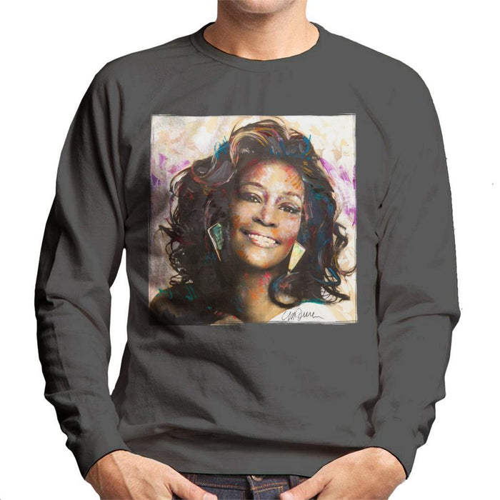 Sidney Maurer Original Portrait Of Whitney Houston Triangle Earrings Mens Sweatshirt - Mens Sweatshirt