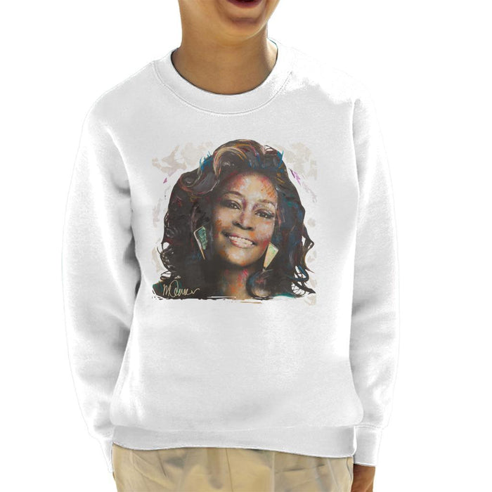 Sidney Maurer Original Portrait Of Whitney Houston White Kids Sweatshirt - Kids Boys Sweatshirt