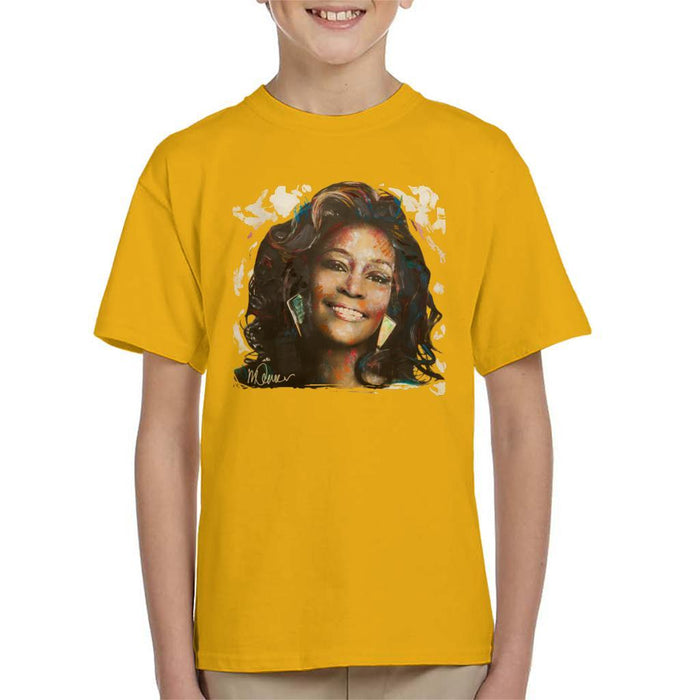 Sidney Maurer Original Portrait Of Whitney Houston White Kids T-Shirt - Kids Boys T-Shirt