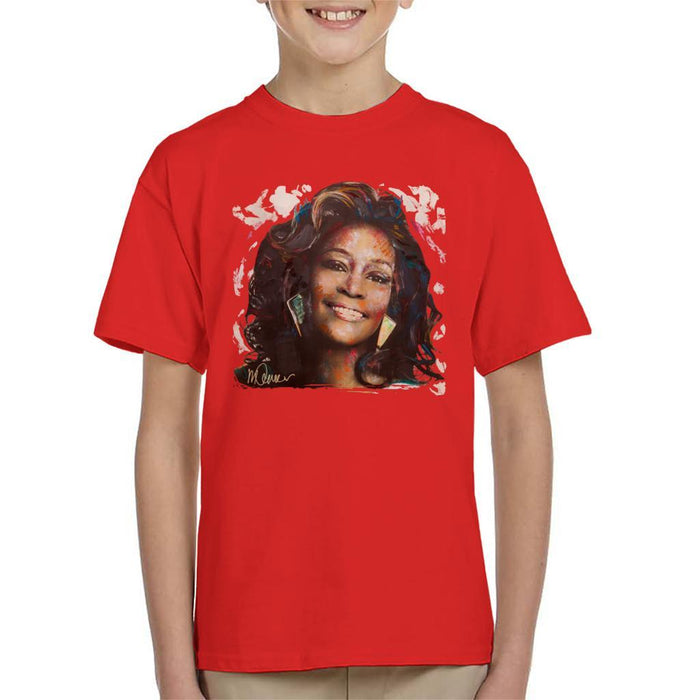 Sidney Maurer Original Portrait Of Whitney Houston White Kids T-Shirt - Kids Boys T-Shirt