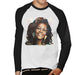 Sidney Maurer Original Portrait Of Whitney Houston White Mens Baseball Long Sleeved T-Shirt - Mens Baseball Long Sleeved T-Shirt