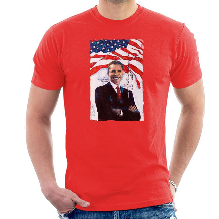Sidney Maurer Original Portrait Of Barack Obama Mens T-Shirt - Mens T-Shirt