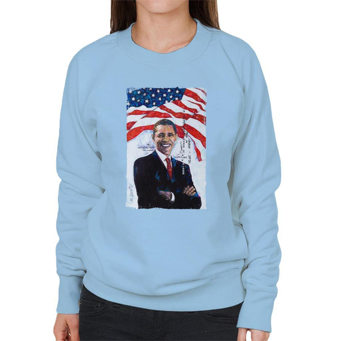 Sidney Maurer Original Portrait Of Barack Obama Womens Sweatshirt - Womens Sweatshirt