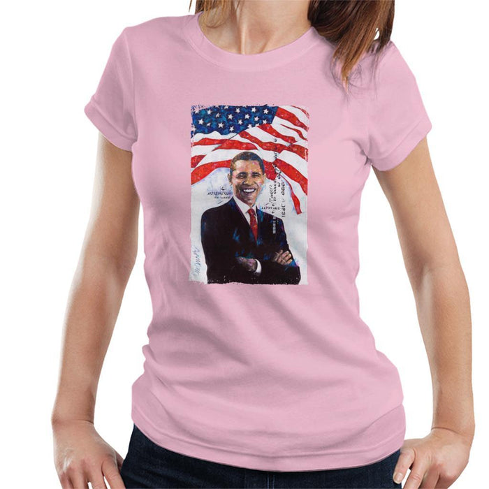 Sidney Maurer Original Portrait Of Barack Obama Womens T-Shirt - Womens T-Shirt