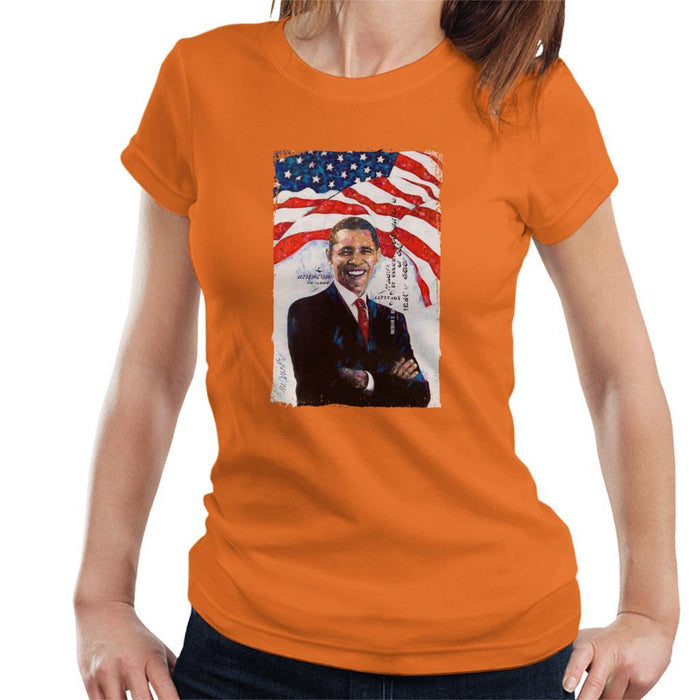 Sidney Maurer Original Portrait Of Barack Obama Womens T-Shirt - Womens T-Shirt