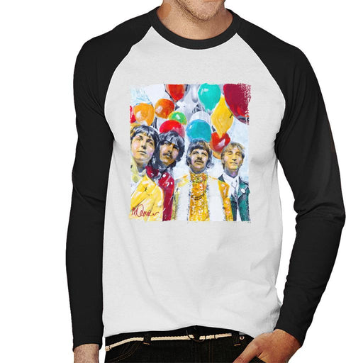 Sidney Maurer Original Portrait Of The Beatles Sgt Peppers 1967 Mens Baseball Long Sleeved T-Shirt - Mens Baseball Long Sleeved T-Shirt