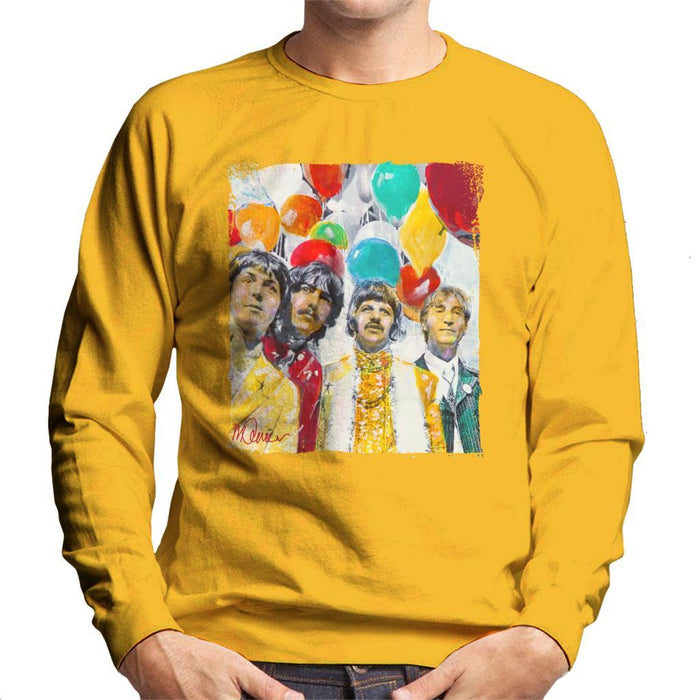 Sidney Maurer Original Portrait Of The Beatles Sgt Peppers 1967 Mens Sweatshirt - Gold / Small - Mens Sweatshirt