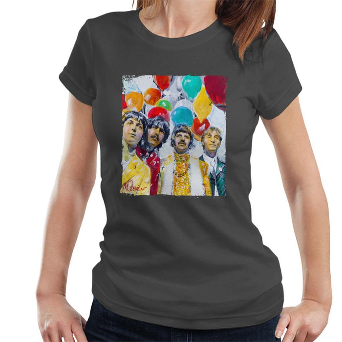 Sidney Maurer Original Portrait Of The Beatles Sgt Peppers 1967 Womens T-Shirt - Womens T-Shirt